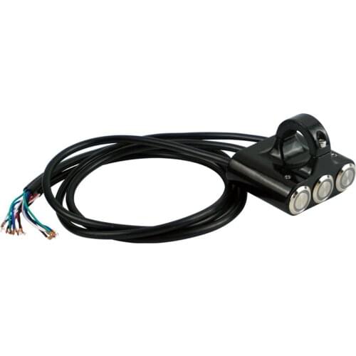 Motorcycle Handlebar LED Indicator Self-reset Button 3-in-1 Switch Adjustable Installation Waterproof Button Switch DC12V