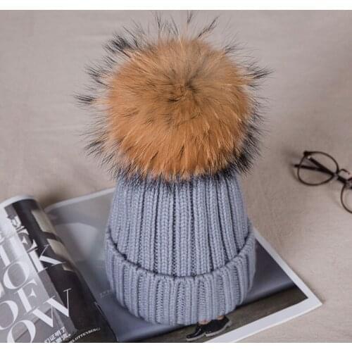 Thicker Version Fur Ball Womens Hats Velvet Knitted Cap Pom Pom Warm Winter Hat For Women Fashion Girl Skullies Beanies Cap