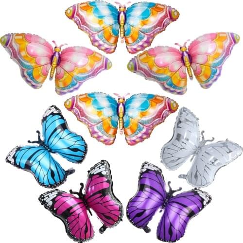 1pc Colorful Butterfly Aluminum Film Balloon Kids Jungle Theme Picnic Happy Birthday Party Wedding Decoration Balloon Supplies