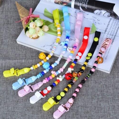 Plactic Baby Pacifier Clip Customized Holder for Nipples Cute Infant Teeth Dummy Chain for Children Baby Pacifier Clip