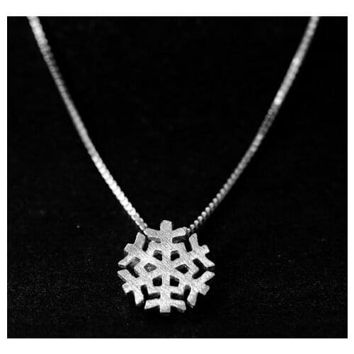 Daisies 925 Sterling Silver Elegant Snowflake Real Silver Chain Necklaces For Women Statement Jewelry Collar Colar de Plata