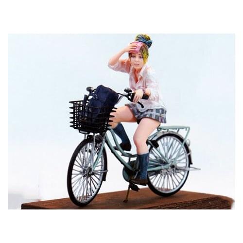 1/20 modern girl (WITHOUT Bicycle and base ) Resin figure Model kits Miniature gk Unassembly Unpainted