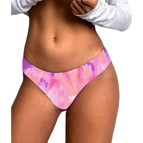 1 Pieces Women Sexy Print Lingerie Temptation Low-waist Panties Thongs Underwear majtki bezszwowe damskie Skin-friendly soft T3