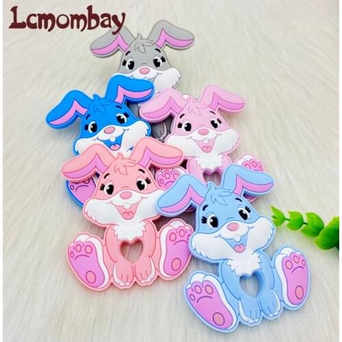 1pcs Cartoon Rabbit Baby Teeether Animal Beads DIY Rodent Silicone Teething Toy Nursing Gift Accessories