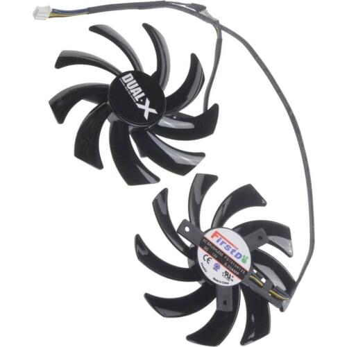 2 Pcs/Lot 85MM 12V FDC10H12S graphics Card Fan VGA Cooler Fans for Sapphire R9 350 360 370X 4G D5 Video card cooling