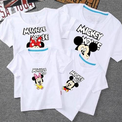 2021 Summer Family Matching Clothes Mother Kids Daddy Kid T-Shirt Family look Clothes Child Mickey Minnie Tops Photography