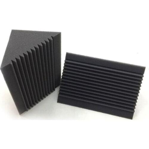 6 PCS Acoustic Foam Charcoal/Black Bass Trap Sound Absorption Studio Soundproofing Corner Wall 12 x 12 x 24 cm