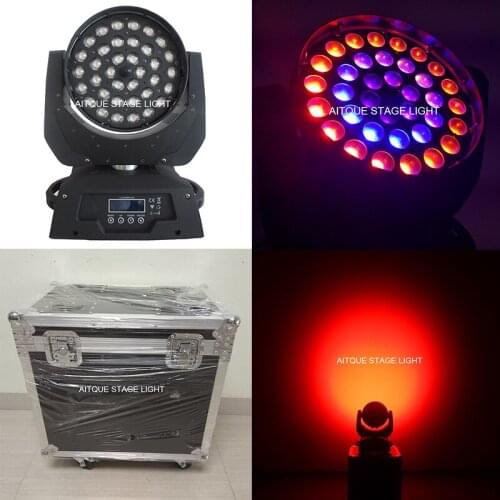 8lights+CASE)Dj lights disco moving head wash led 36x10 w rgbw led moving head wash zoom copy robe robin light case