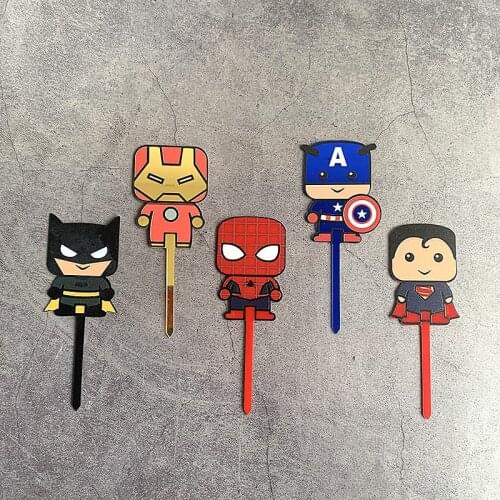 The Avengers Happy Birthday Acrylic Cake Topper Cute Super Hero Acrylic Cupcake Topper For Kids Boys Birthday Party Cake Decor