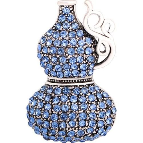 CINDY XIANG New Gourd Brooches For Women And Men 3-color Rhinestone Plant Party Office Brooch Pins Jewelry Gifts High Quality