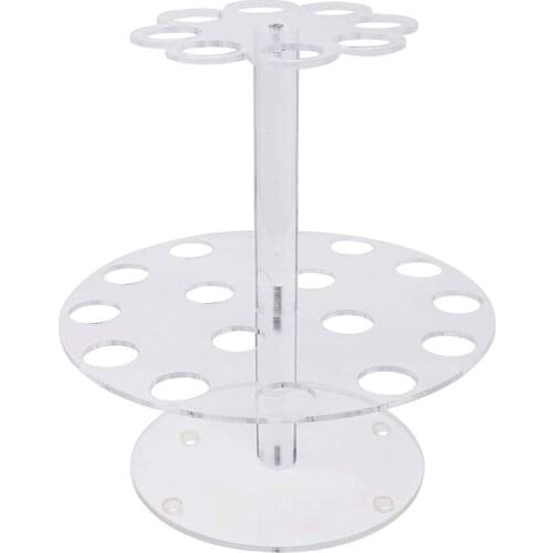 Double Layer 24 Holes Ice Cream Display Stand Transparent Acrylic Cones Sushi Roll Holder for Wedding Party Supplies