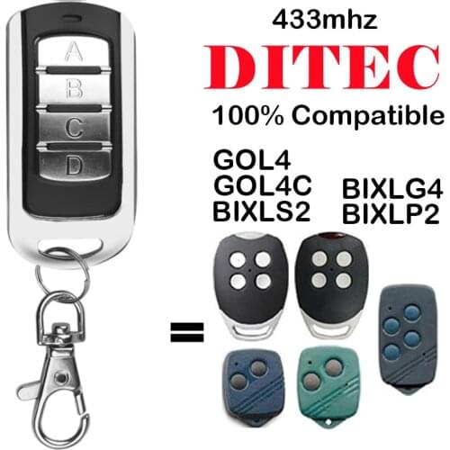 Garage remote for DITEC GOL4 BIXLG4 BIXLP2 BIXLS2 433mhz rolling code DITEC GOL4C fixed code command transmitter remote control