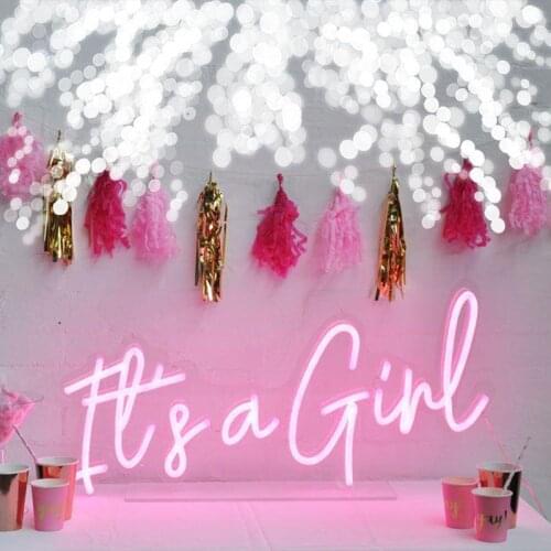 Custom led Its a girl Happy Birthday flexible Neon Light Sign Decoration Home Bar Wall Bedroom Party Decorative Cool Neons Lamp