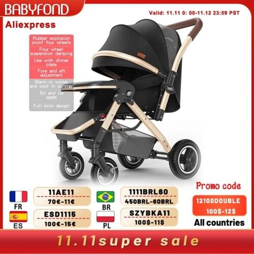 High Landscape Baby Stroller Light Stroller Can Sit On A Reclining Light Folding Portable Carrige Two Way Baby Car