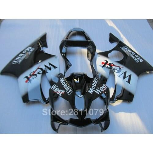 Injection mold ABS plastic fairing kit for Honda CBR600 F4I 01 02 03 west sticker black fairings CBR600RR F4I 2001-2003 HU35