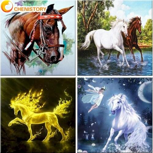 CHENISTORY Adult Kit Full Square Drill Animal 5D DIY Diamond Painting Mosaic Horse Embroidery Handmade Cross Stitch Home Decor