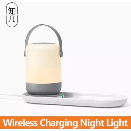 Zhiji Wireless Charging Night Light Warm Light Touch Switch Portable Rechargeable Eye Protection Bedside Lamp Set