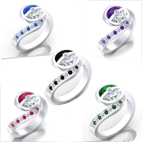 MENGYI New Arrivals Delicate Two Color Zircon Rings For Women Fashion Party Ring Wedding / Engagement Jewelry Gifts