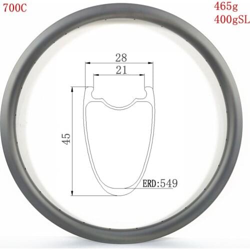 405g Only Carbon Rim 28mm width 45mm Depth Tubeless type Clincher Carbon Rims ultralight Rim Carbon 700C Customized Available