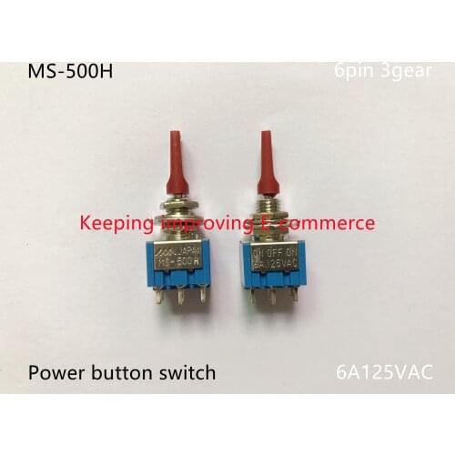 Original new 100% MS-500H power button switch 6pin 3gear shake head switch 6A125V 6mm