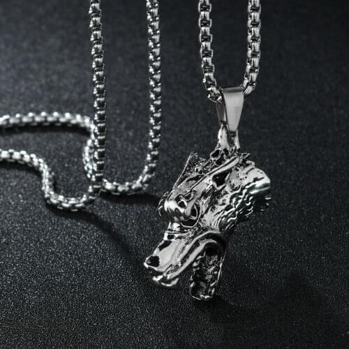 Goth Infinity Ouroboros Norse Dragon Necklace Pendant Gothic Accessories Amulet Jewelry Neclaces For Women Men