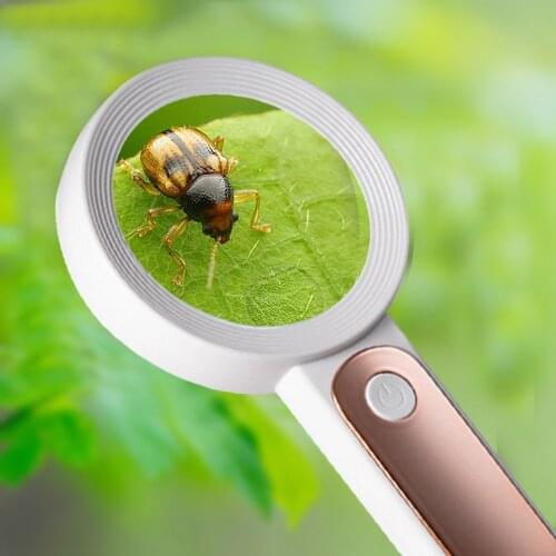 Handheld 30X Illuminated Magnifier Microscope Magnifying Glass Aid Reading for Seniors loupe Jewelry Repair Tool With 18 LED