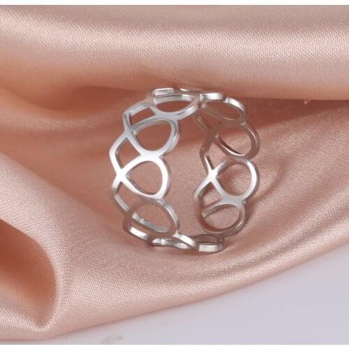 Skyrim Adjustable Cute Hollow Heart Rings Women Girls Minimalist Jewelry Ring Stainless Steel Party Lover Gift Wholesale 2021
