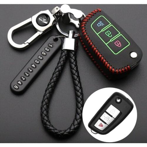 Luminous leather Key Cover 3 Buttons Case For Nissan Qashqai J11 X-trail Murano MAXIMA ALTIMA Juke Car styling