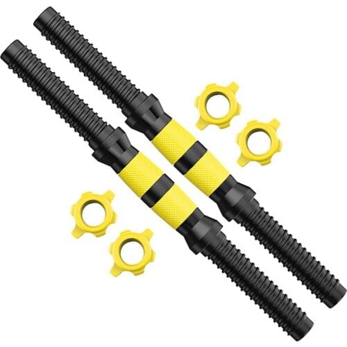 Top!-1 Pair of Dumbbell Bars Threaded Dumbbell Handle Set Home Gym Fitness Exercise Adjustable 35cm