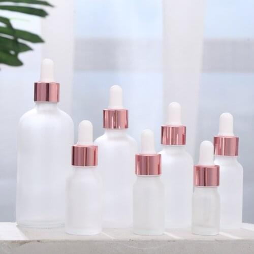 5-100ML Tubes Frosted Dropper Amber Glass Aromatherapy Liquid for Essential Massage Oil Pipette Refillable Bottles