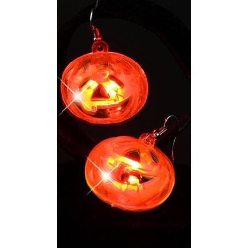 Unique LED Luminous Dangle Earrings Creative Light Up Ear Drop Pendant Earrings