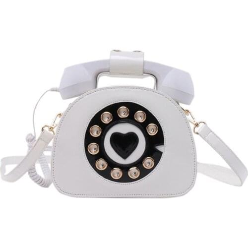 Women Telephone Shaped PU Leather Shoulder Crossbody Bag Handbag Satchel Purse