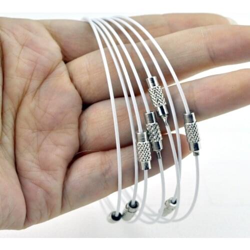 1mm White Steel Wire Cable Cord Rope Chain Choker Bracelet 10pcs/lot Mixed Color Jewelry DIY Findings Accessories Wholesale