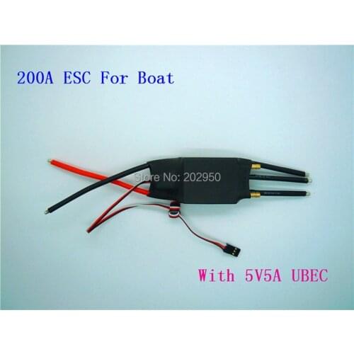 1piece 2-7S Lipo 200A ESC 5V/5A UBEC Brushless Speed Controller ESC For RC Boat UBEC200A/S With Water Cooler High Quality