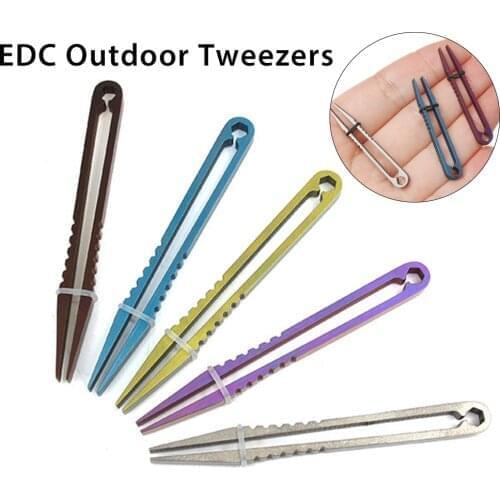 1PC Titanium Tweezers Professional Multipurpose Titanium Alloy Clip Pick Up Clamping EDC Gadget Camp Outdoor Maintenance Tool