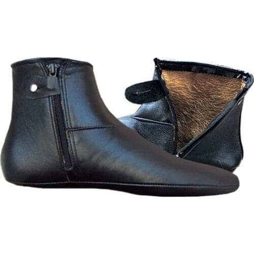 % 100% koyun derisi fermuar tam miflon büyülü, siyah iç kürk tüy yumuşak koyun derisi Mest kış sıcak müslüman erkek kadın çorap