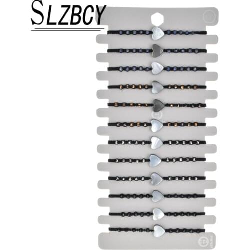 12pcs/set Heart Butterfly Flower Star Shell Charm Adjustable Bracelets Set For Women Braided Rope Wristband Yoga Anklet Jewelry