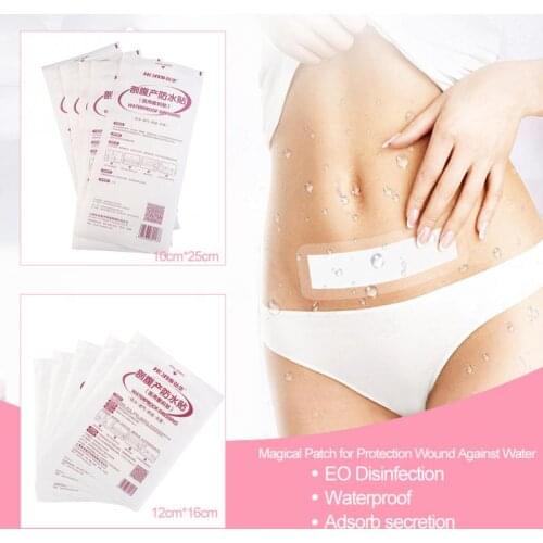5Pcs/Pack Skin friendly Wound Protector Patch Lady Wound Dressing Patch Caesarean Postpartum Waterproof Shower Bath Injury Patch