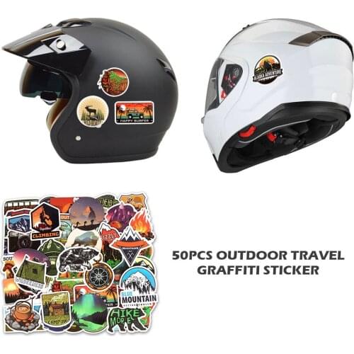 50Pcs Non-repeating Auto Motorcycle Travel Graffiti Sticker Trolley Case Refrigerator Guitar Scooter Computer Sticker Set