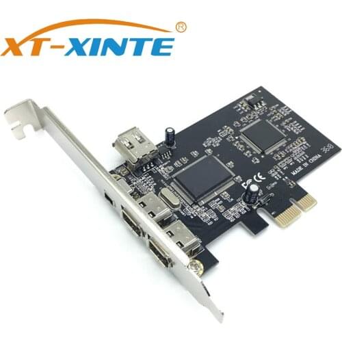 XT-XINTE Extension Adapter PCIe 4 Ports (3+1) 1394A 1x 4 Pin 3x 6 Pin Controller Card Extension Adapter PCI Express to IEEE 1394