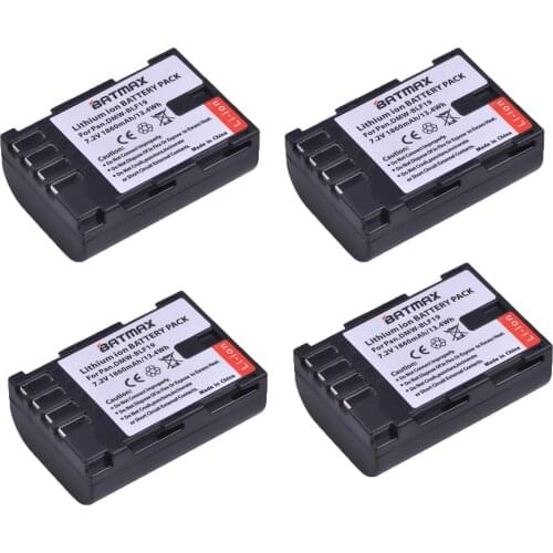 Batmax 4Pack 1860mAh DMW-BLF19 DMW BLF19 BLF19 BLF19E BLF19e Camera Battery DMW-BLF19PP for Panasonic Lumix GH3 GH4 GH5