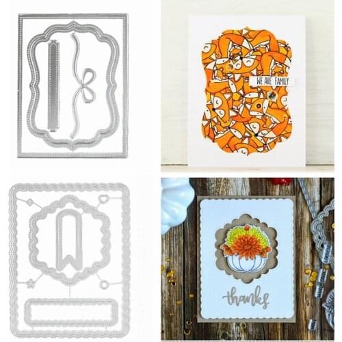 Banner Stripe Ribbon Hexagon Border Background Metal Cutting Dies Set For DIY Scrapbooking Crafts Paper Cards Making Template