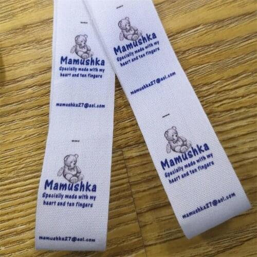 Free shipping custom cotton printed label/name label for kids/off-white cotton label/garment tag printing/collar label