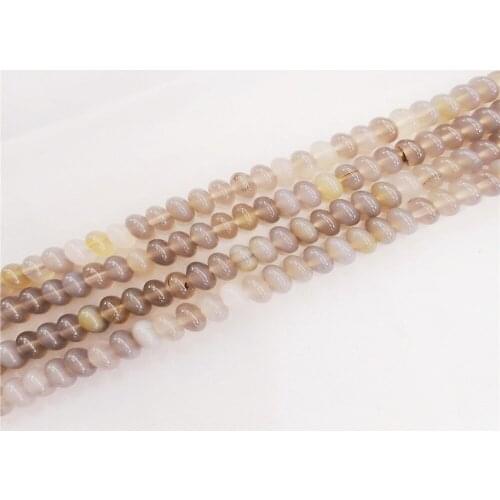1 Strand 5x8mm Gray Agate Abacus Loose Beads DIY Fashion Jeawelry Making Accessories Unisex 15.5"