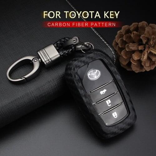 Car Key Case Cover For Toyota Rav4 Chr Auris Camry 40 70 Aygo Yaris Corolla 2020 Avensis Prius CHR Prado Soft Silicone Key Shell