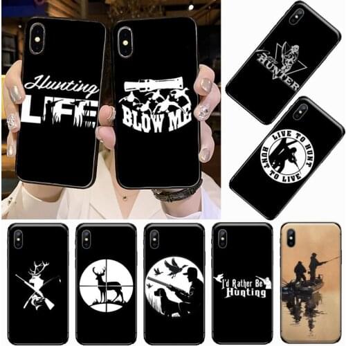 Hunting animal and fishing man Phone Case for iPhone 11 12 pro XS MAX 8 7 6 6S Plus X 5S SE 2020 XR coque shell cover funda