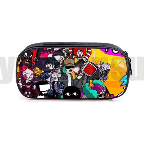 3D Print Cartoon Game Friday Night Funkin Cosmetic Cases Anime Pencil Case Stationery Makeup Bag Zipper Beauty Case Storage Box