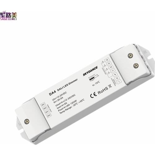 DA4 12-24VDC 4 Channel 4CH Constant Voltage DALI LED Dimmer 4 Address PMW dimming 240w-480w output for led strip light