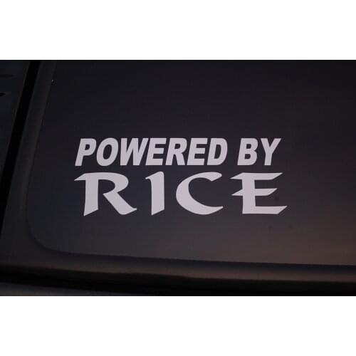 For Powered By Rice Vinyl Sticker Decal (V266) JDM Import Car Choose Color & Size!! Styling