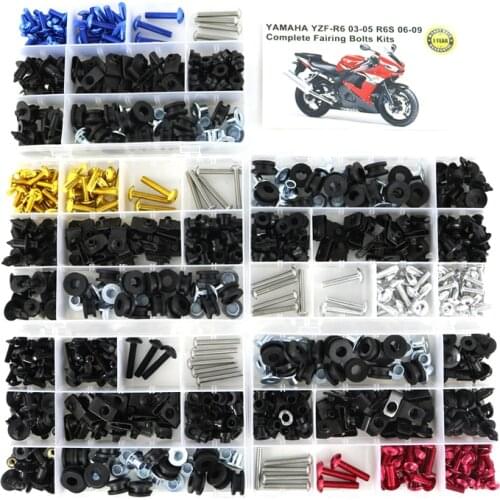 Fit For Yamaha YZF-R6 YZF R6 2003 2004 2005 YZF R6S 2006 2007 2008 2009 Motorcycle Complete Full Fairing Bolts Kit Fairing Clips